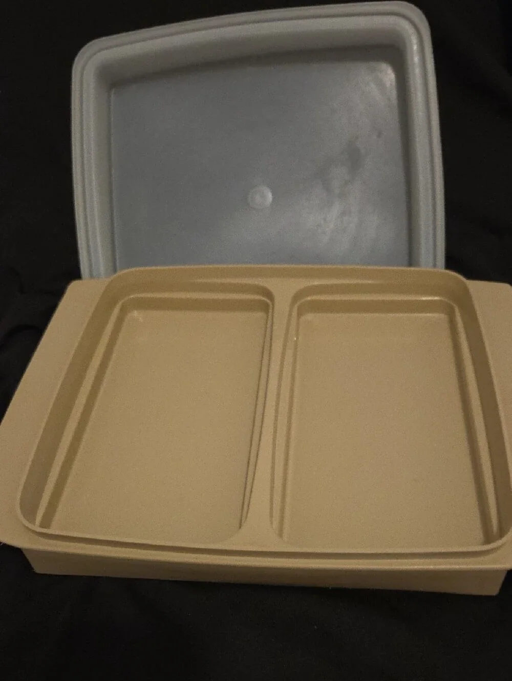 Tupperware  Egg Carrier in Cream and White